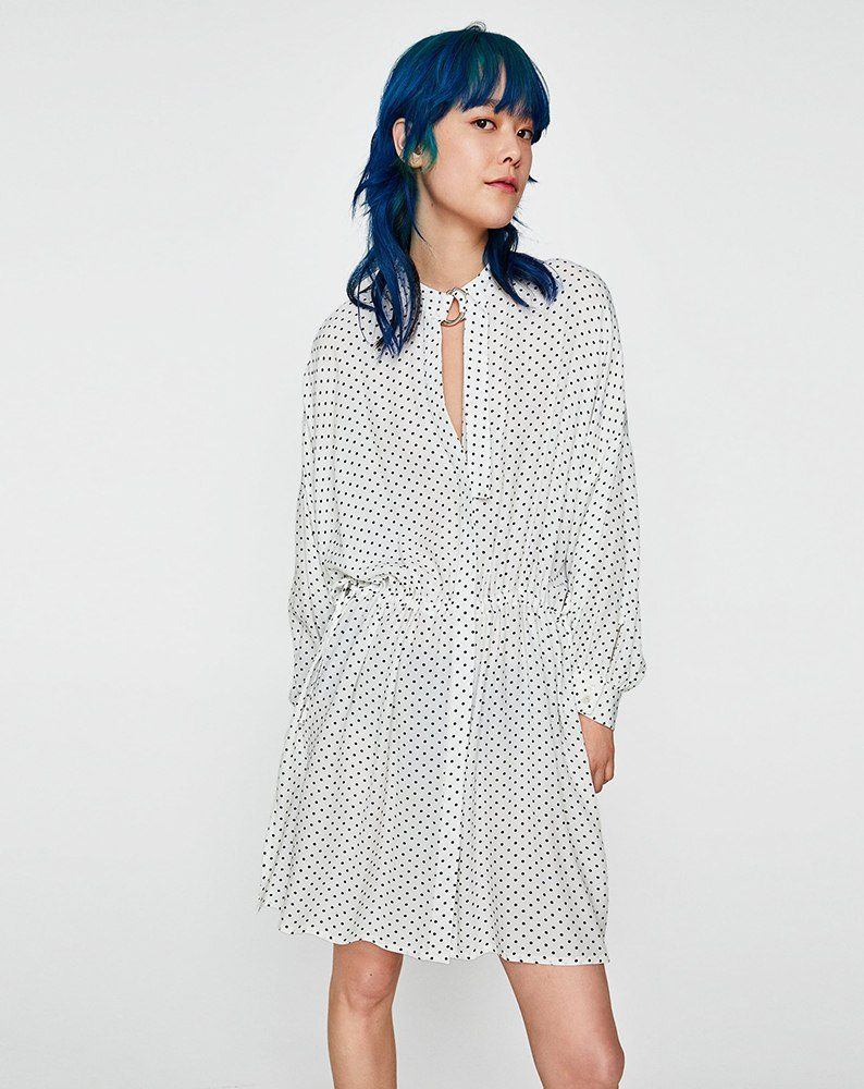 Polka dot shirt dress